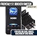 Frentaly Blue 12V 20 Amp Waterproof ON Off Custom Marine Boating Vehicle Rocker 5 Pin Control Switch Kit (Blue Blower)… (Horn)