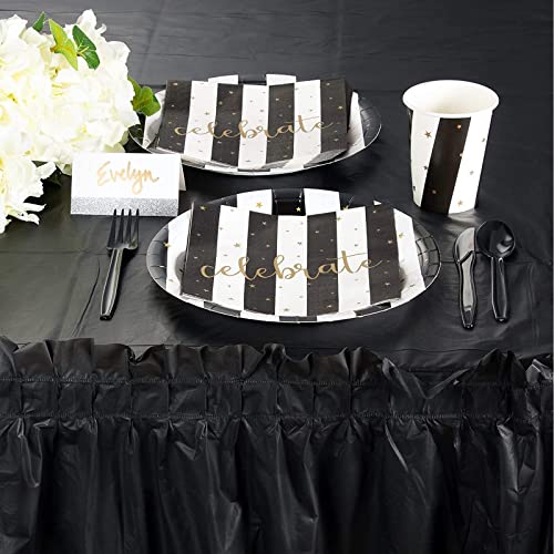 Disposable Table Skirts – 6-Pack Ruffled Plastic Table Skirts – Perfect For Weddings, Engagement Parties, Birthdays, Business Events, Baby Showers, Black, Suitable For Tables Up To 8 Feet Long #TOP2