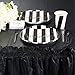 Juvale Plastic Table Skirt - 29 in x 14 Ft, Black, Set of 6, Ruffled - Disposable Rectangular Party Table Skirt with Adhesive Strips & Lightweight for Birthday Parties, Wedding Showers & Events
