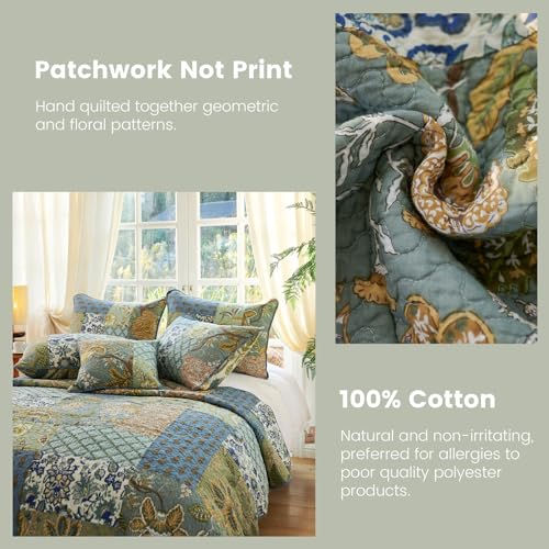 Secgo Queen Comforter Set For Bed - 100% Cotton Quilts Queen Size thumb #3