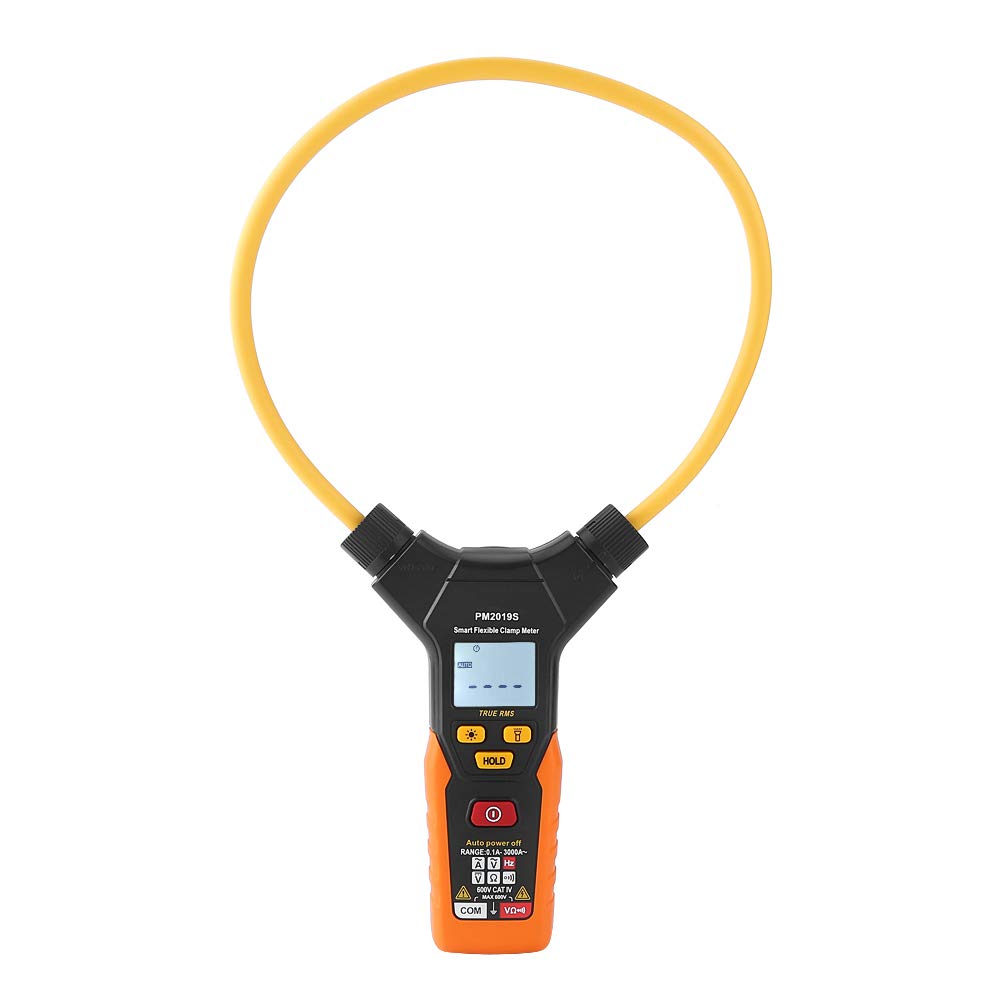 Pinza amperimétrica flexible digital portátil 3000A Kit de mantenimiento Probador de continuidad Multímetro de corriente CA Herramienta eléctrica de valor eficaz verdadero Rango automático(PM2019S)