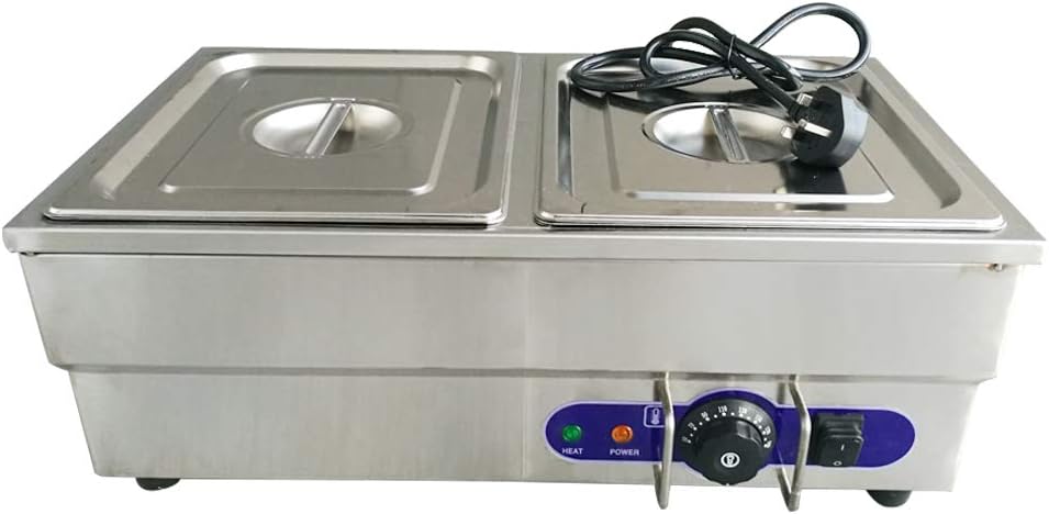 Kitchen Appliance Stainless Steel Electric Bain Marie Cafe Food Warmer 2 * 1/2 Pans & Lids