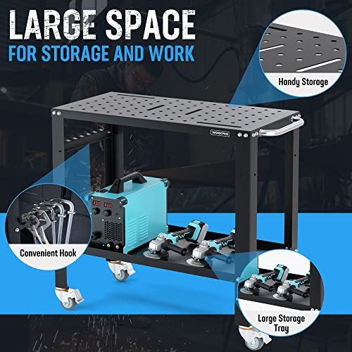 Image of WORKPRO 36x18 inch Welding Workbench, Nitriding Tabletop, 1200LBS Capacity
