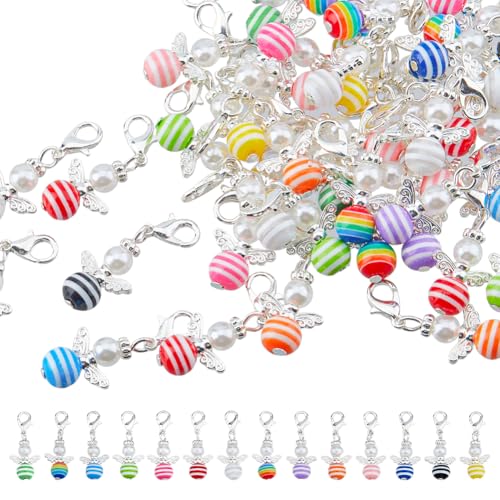 SUPERFINDINGS 84 Stück Engel Schutzengel Anhänger 14 Farben...