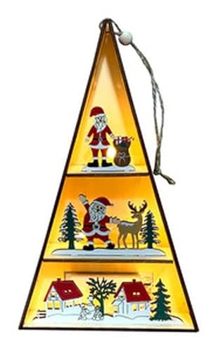 Árbol de Navidad Colgante con Luces LED, Decorativo y fácil de Instalar, Ideal para adornar Espacios reducidos y Crear Ambiente Festivo.