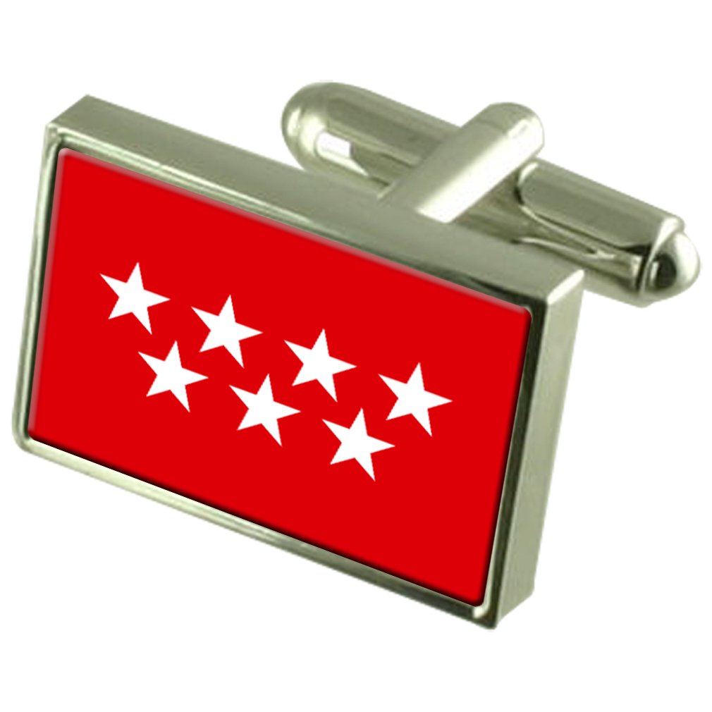 Gemelos de la Bandera de Madrid en Plata esterlina el regalo de joyería masculina ideal para fechas patrias 2