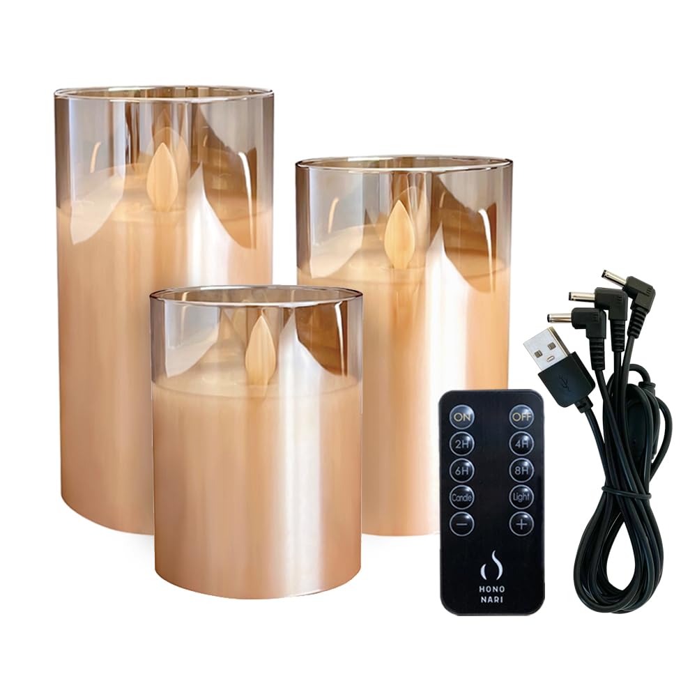 Amazon.co.jp : HONONARI LEDキャンドルライト 充電式 350mAh 3点