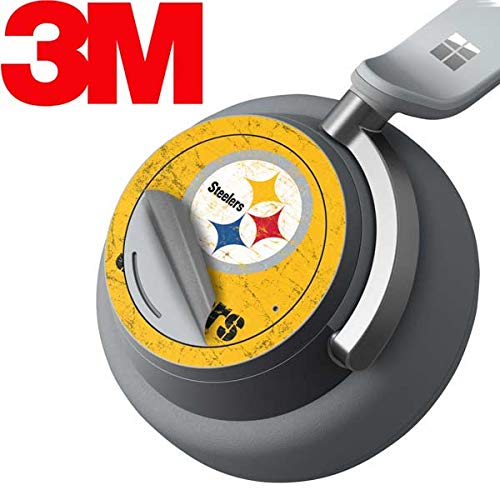 Skinit Decal Audio Skin Compatible with Surface Headphones - Officially Licensed NFL Pittsburgh Steelers - Alternate Distressed Design