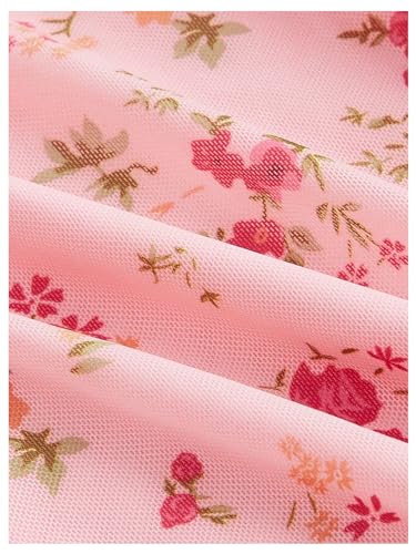 Image of Floerns Women's Floral Print Cap Sleeve Dress Square Neck Tie Front Summer A Line Cute Mini Dresses