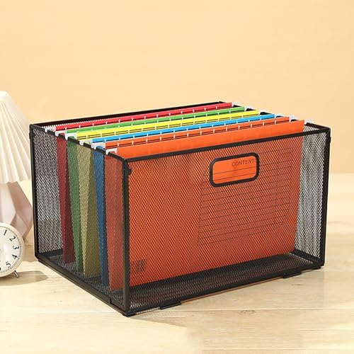 Caja de metal para documentos y cestas apilables de escritorio 5