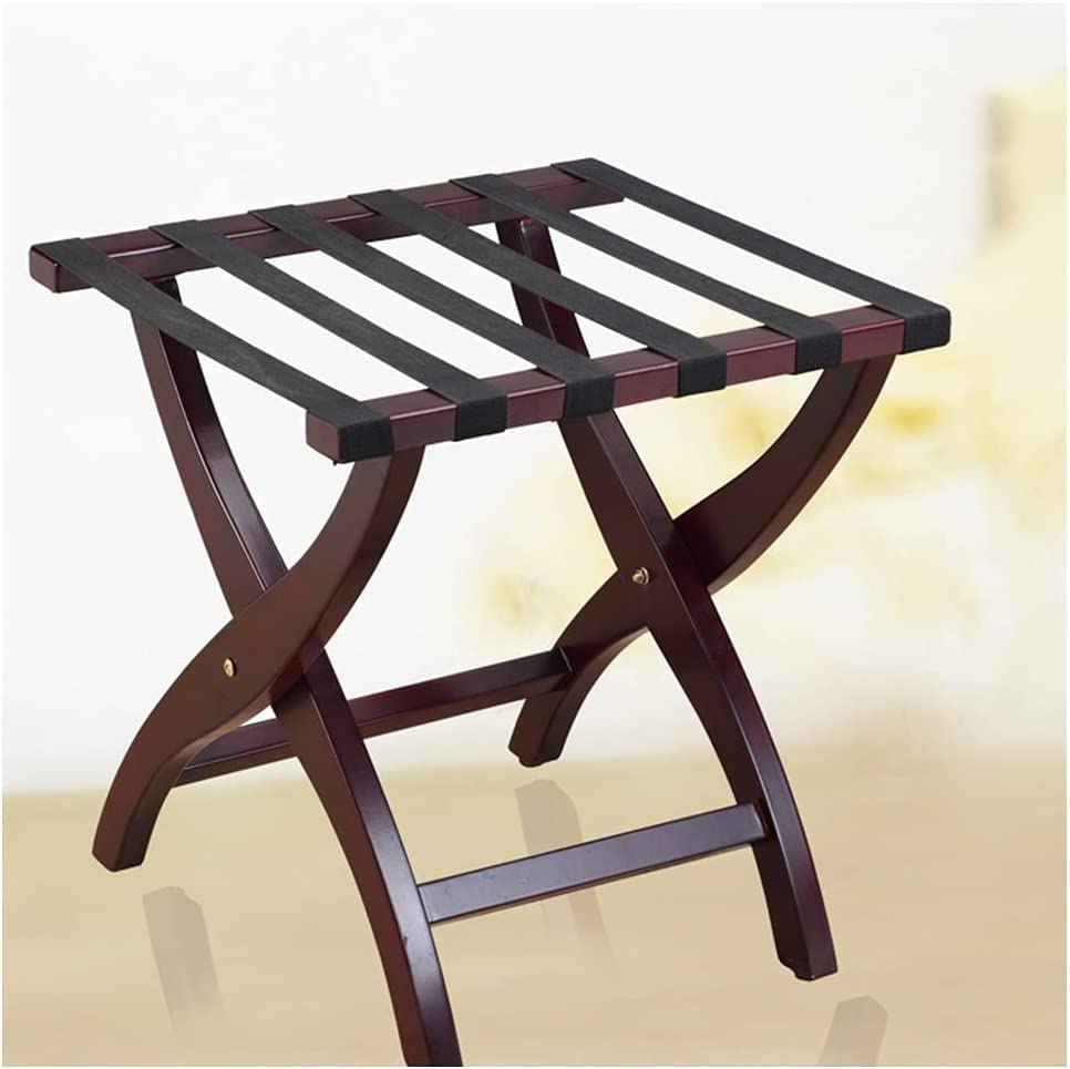bingomiynhg Portaequipajes para habitación de huéspedes, Soporte Plegable para Maleta, portaequipajes para Hotel, Estante Plegable, portaequipajes, Estante para Platos, Estante de Madera maciz