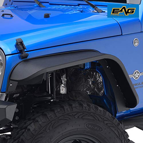 Eag Jk Front Fender Flares Mud Guards 2Pcs Fit For 07-18 Wrangler Jk Edge Steel Style #TOP2