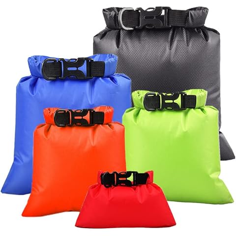 5Packs Waterproof Dry Bag Set Lightweight Dry Sack Waterproof Bag Portable Dry Bags Canoe Bags for Outdoor Rafting Boating Snorkeling Hiking Camping Fishing(1.5L+2.5L+3.5L+4.5L+ 6L) Cover
