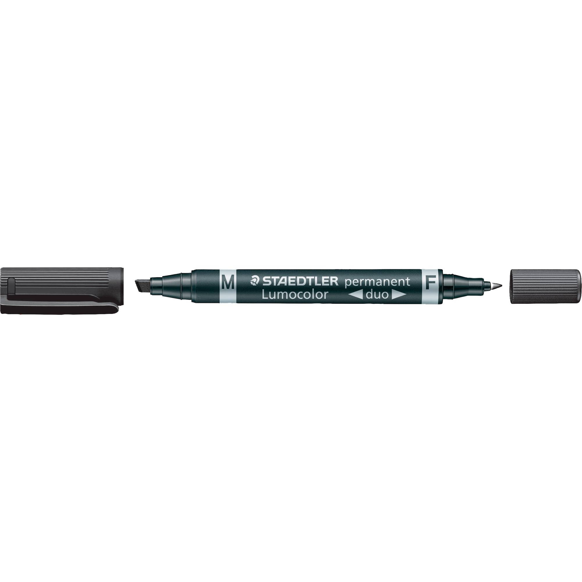 STAEDTLER Lumocolor permanente marcadores 348 B 9 Duo, rellenable, 0,6 mm y 1,5 – 4 mm), color negro