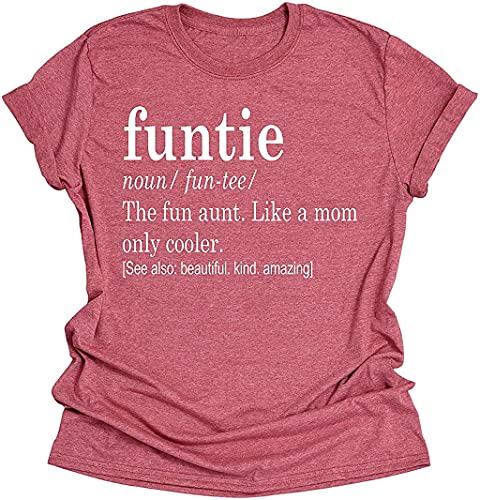 IHK Funtie Shirt, Shirt for Aunt, Funny Aunt Shirt, Aunt Gift Shirt, Auntie Shirt, Aunt Tee, Aunt T-Shirt (Adult, Large, Heather Coral Pink)