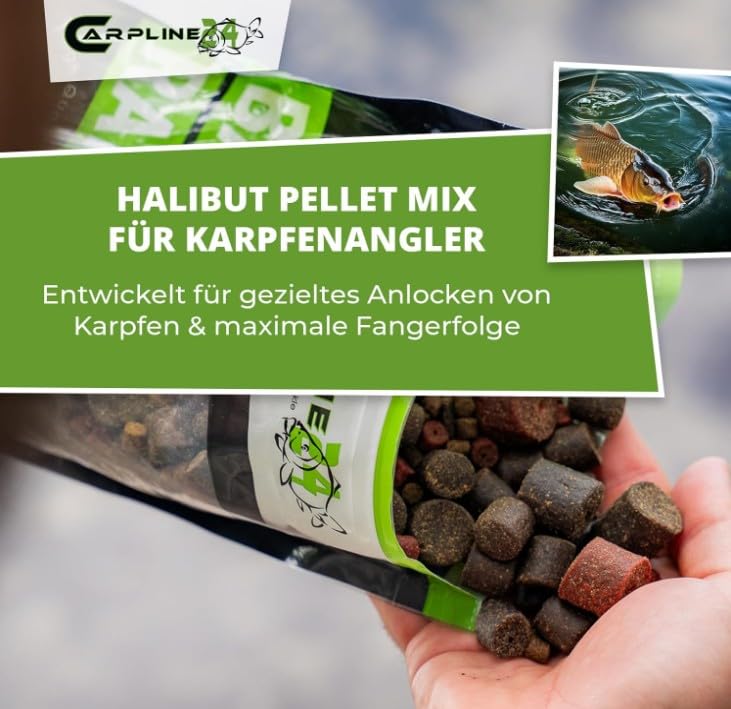 Halibut Pellet Mix - 10 Kg - 2-20 mm - Karpfenfutter zum Anfüttern & Angeln von Karpfen, Carp Baits, Futterpellets als Angelköder, Verschiedene Partikelgrößen