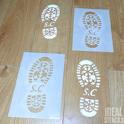 Santa Boot Print Stencil Christmas Decor Stencil