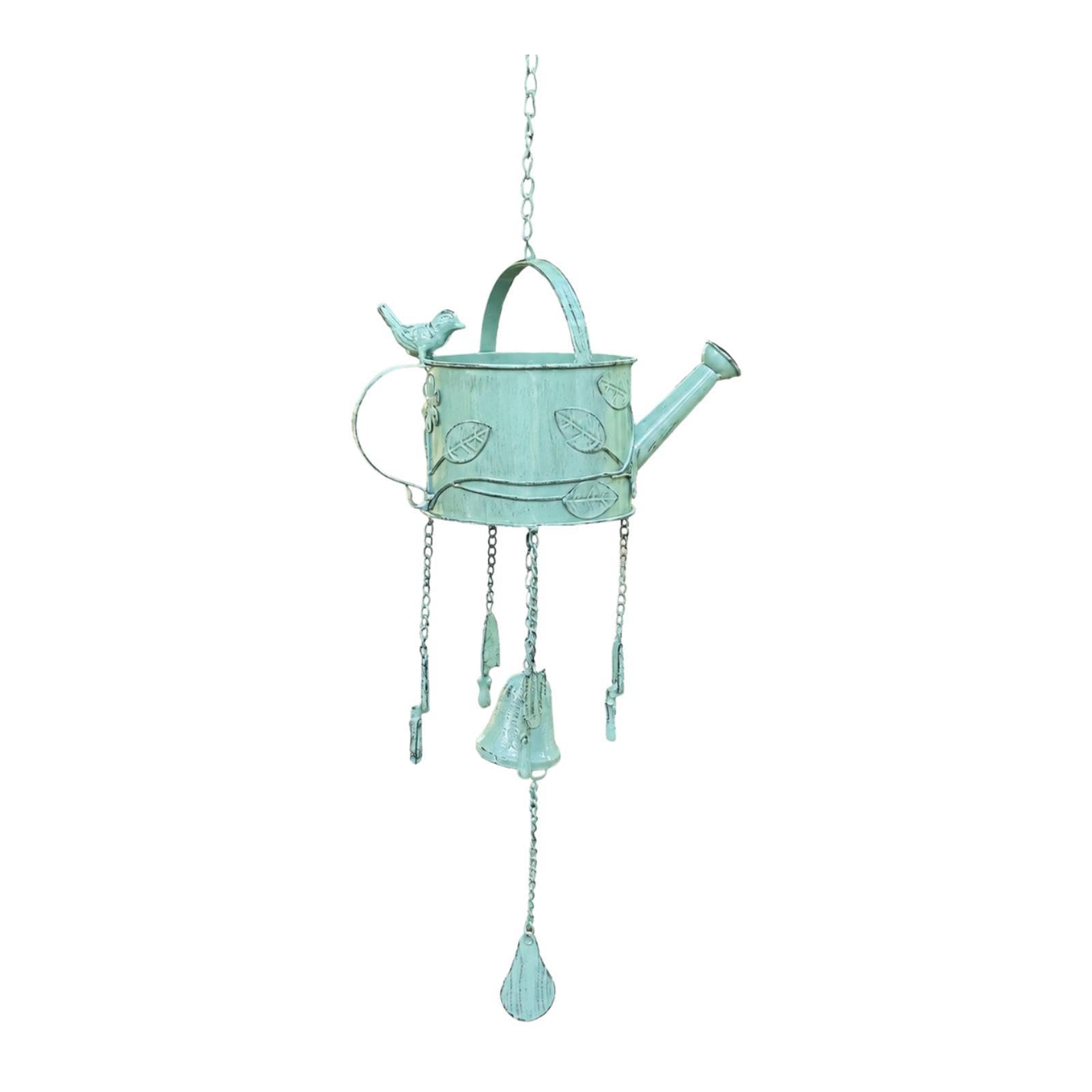Baoblaze Annaffiatoio in Metallo con Campanellino a, Versatile, Rustico, Decorativo da Appendere per Interni, Giardino ed Esterni, Idea Regalo, Verde