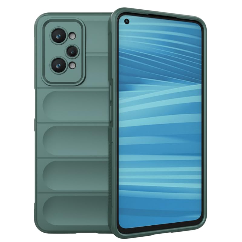Coko Back Case Cover for Realme GT Neo 3T, Compatible for Realme GT Neo 3T Back Case Cover, Matte Case with Inner Lining, Liquid Silicon Magic Case with Side Grip Camera Protection (TPU, Green)