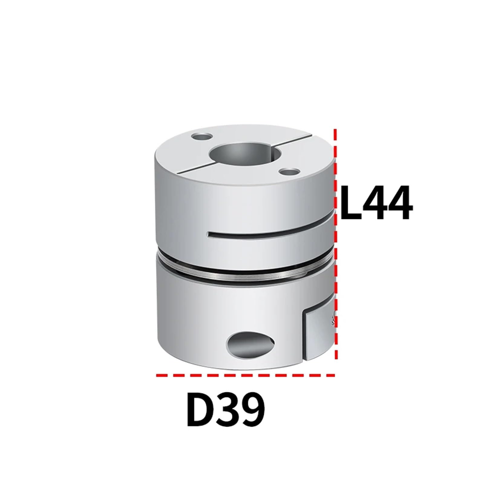 Wellenkupplung D39 L44 Einzelmembrankupplung, elastischer Anschluss D39 mm L44 mm(16x19)