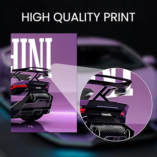 Image of Posternet Super Car Split Poster Set, 12 inch x 18 inch, Split Design Wall Decor Posters For Bedroom, Living Room, Office. (Lambo)
