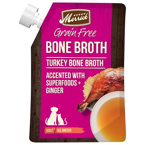 Image of Merrick Grain-Free Turkey Bone Broth Dog and Cat Food Topper , 16 oz. Pouch