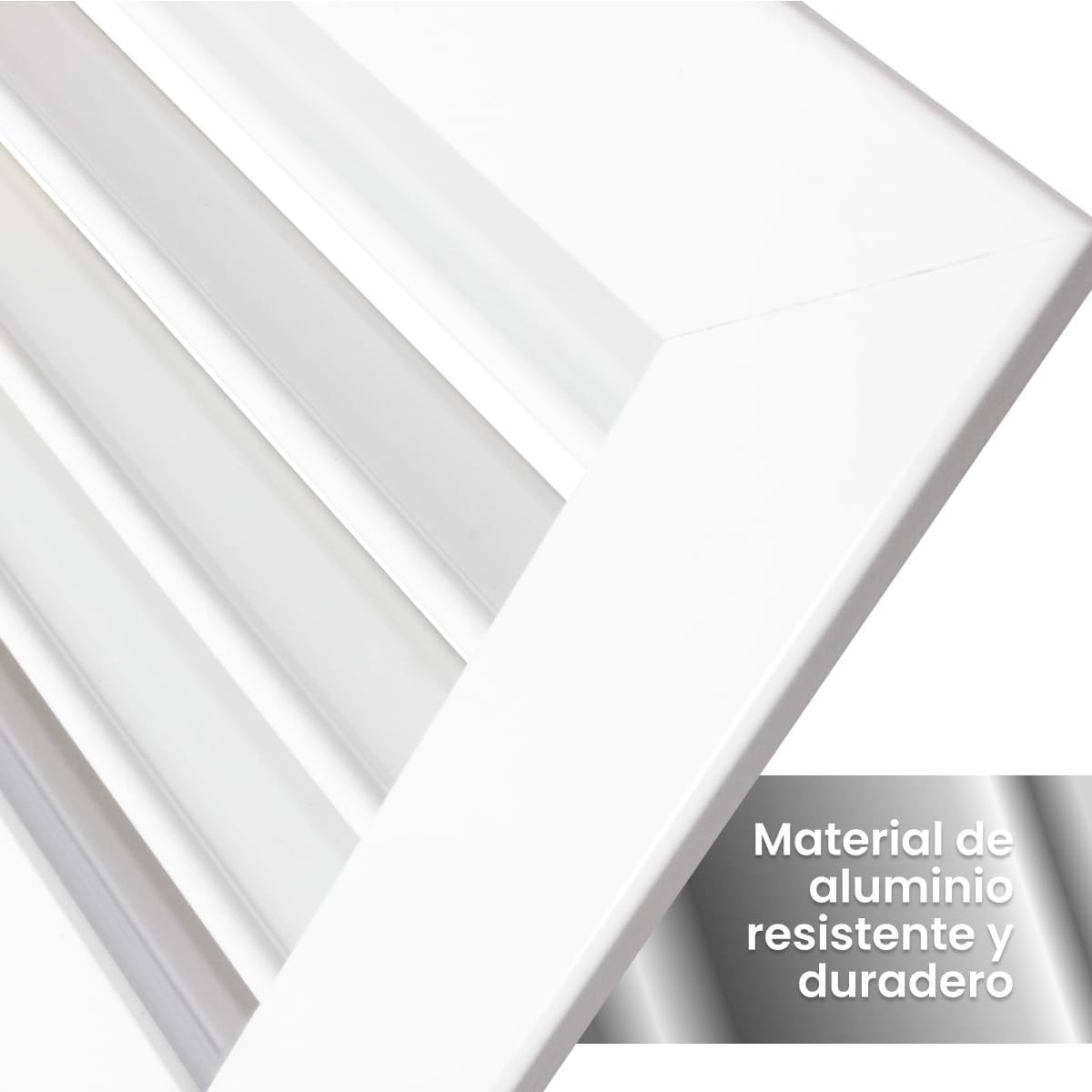 Rejilla Impulsión Blanca Lamas Horizontales Móviles para Aire Acondicionado Salida de Aire Orientable (400x150 mm)