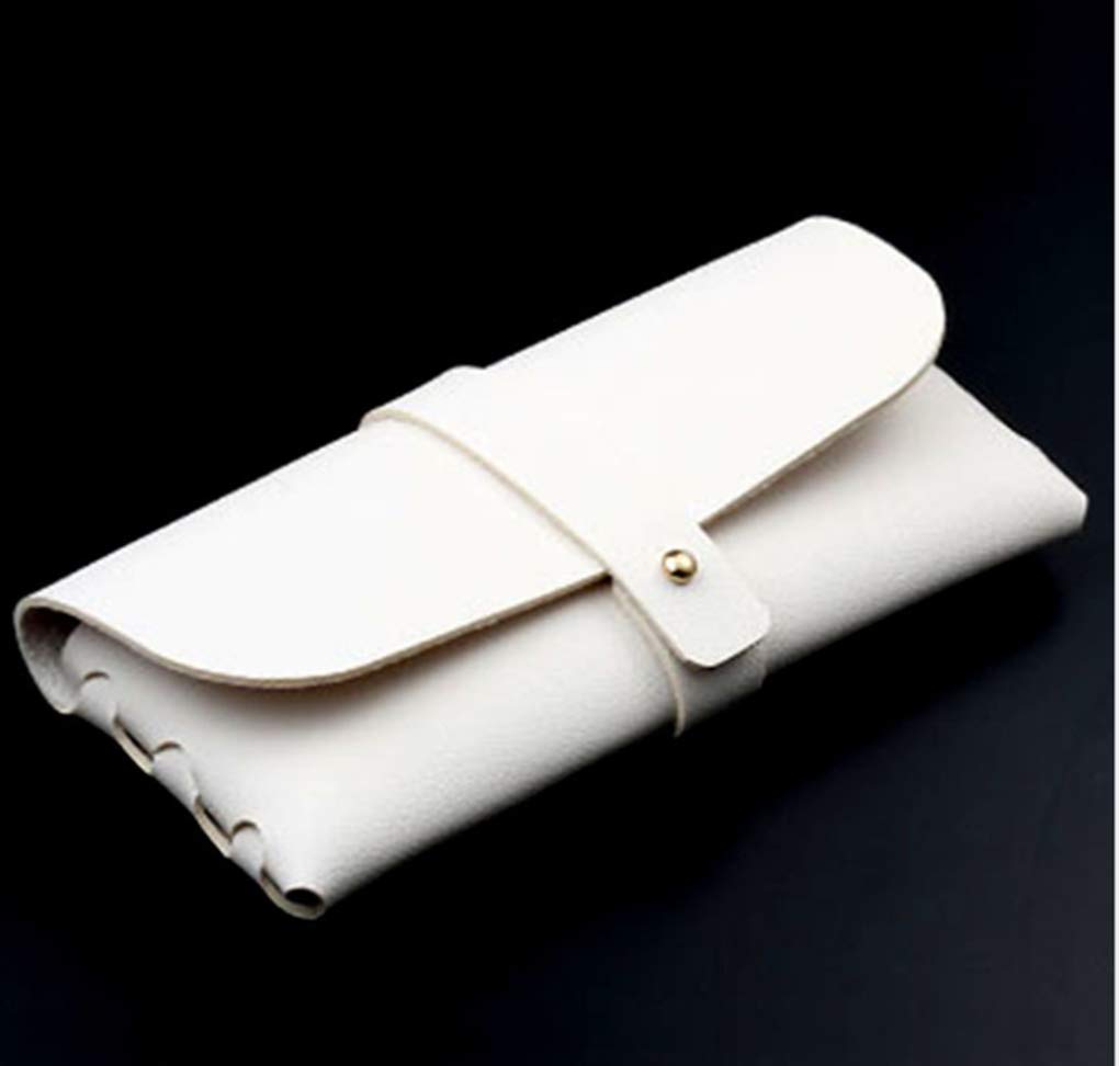 Aokshen Fashionable White handmade leather sunglasses case compression PU leather soft bag