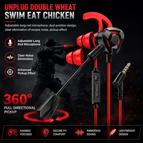 Mianix Gaming Wired Earphones with Dual Mic - Image 6