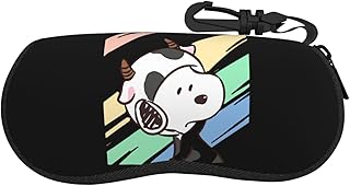 メガネケース スヌーピー 乳牛 眼鏡ケース サングラスケース メンズ レディース 眼鏡入れ メガネ収納 おしゃれ 小物入れ カラビナ付き 擦り傷防止 プレゼント