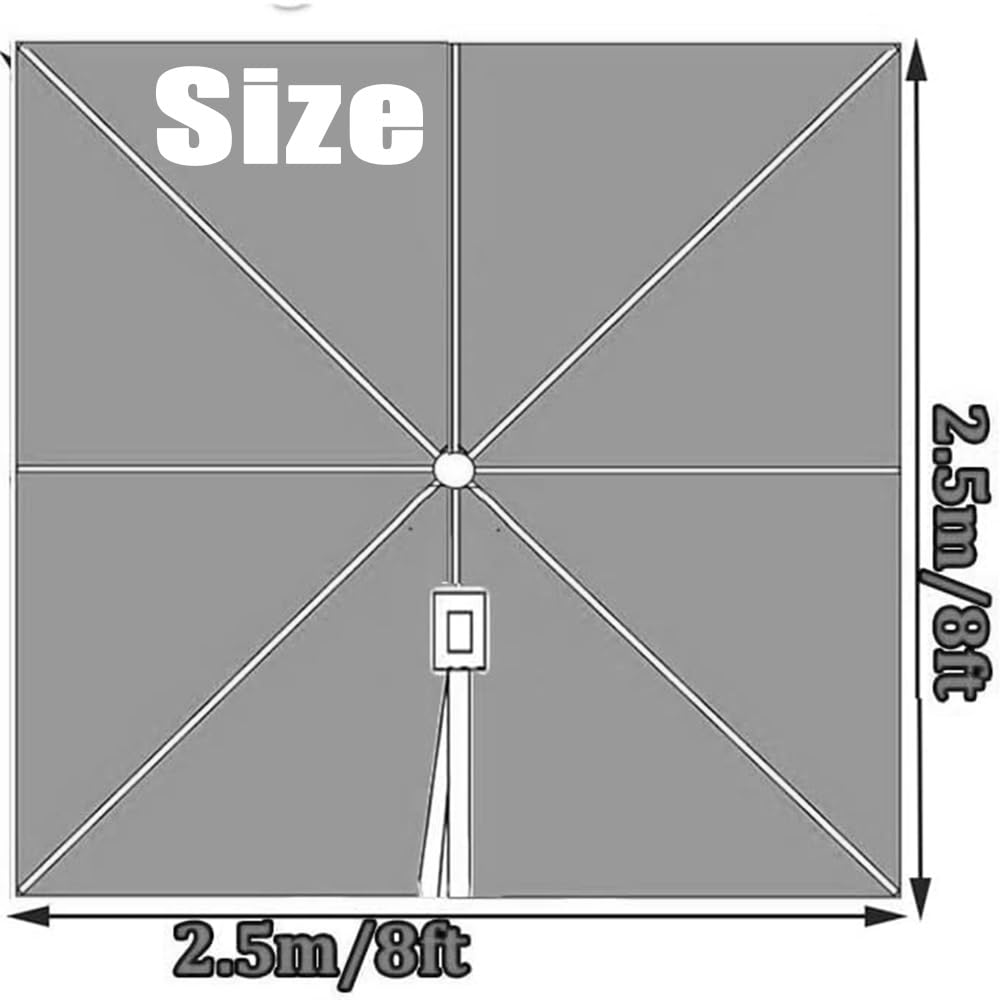 Ciężarki podstawy parasola wspornikowego 300 cm - Khaki pokrowiec na patio na parasole z 8 żebrami, 2,5 x 2,5 m - Heavy-Du, odporny na warunki atmosferyczne na zewnątrz solut