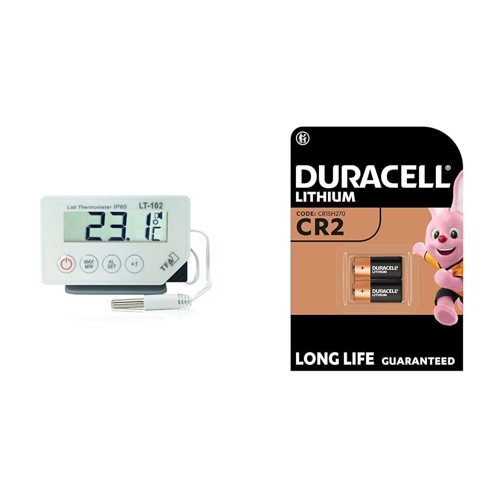 Thermomètre numérique TFA Dostmann LT-102 pile Duracell CR2 3V sonde