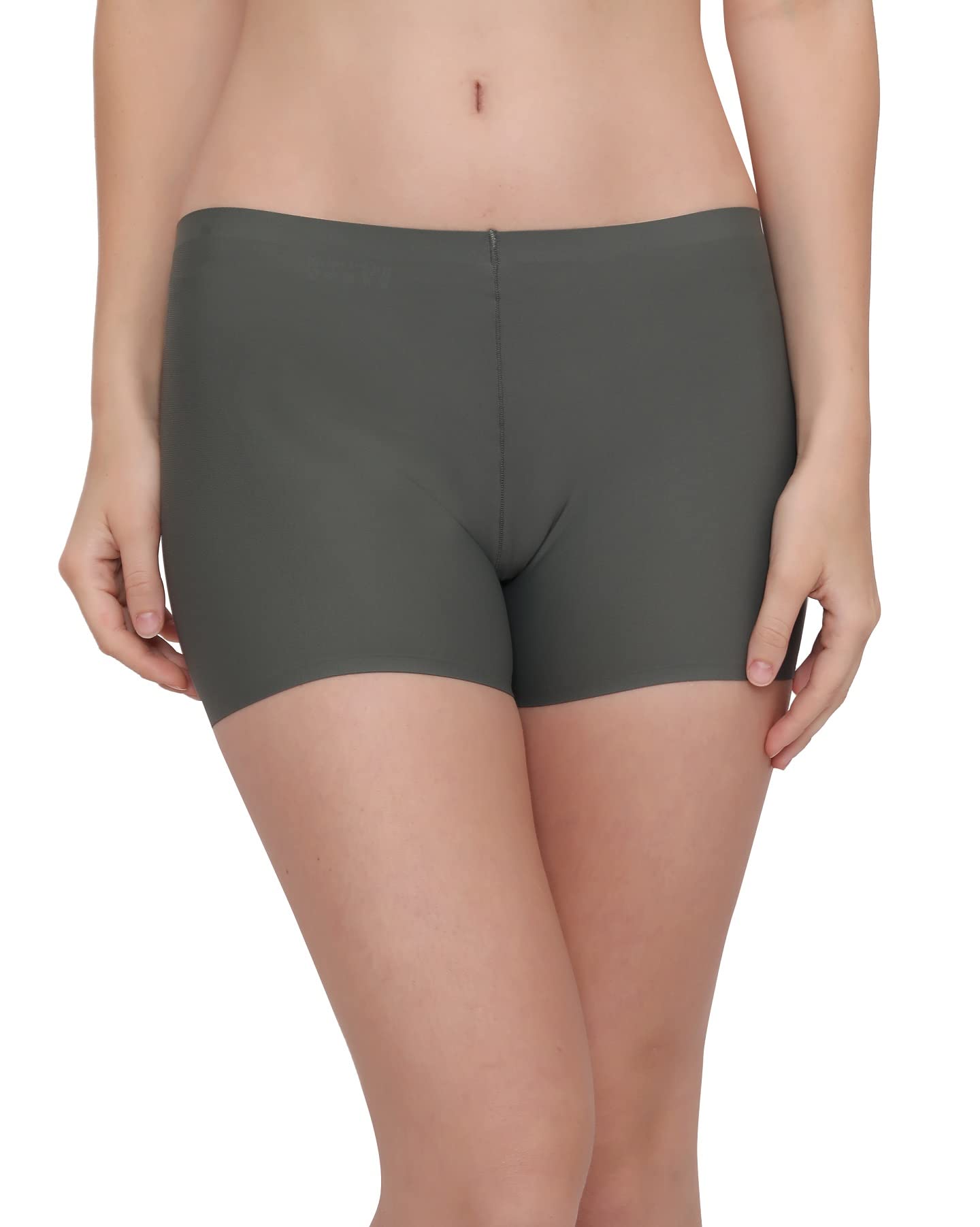 GLAMROOTWomen's Ice Silk Seamless Boyshort Panty, Free Size