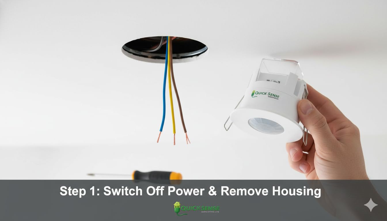 Quick Sense PIR Motion Sensor PR10 | 360° Detection | Ceiling Mount | Automatic Light Control | Energy Saving Sensor | 220–240V AC 3