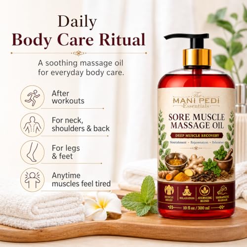 Image of TMPE Sore Muscle Relaxing Massage Oil - Body Massage Oil for Back, Neck & Shoulders | Muscle Relaxing Massage Oil for Post Workout & Recurring Pains | 300ml
