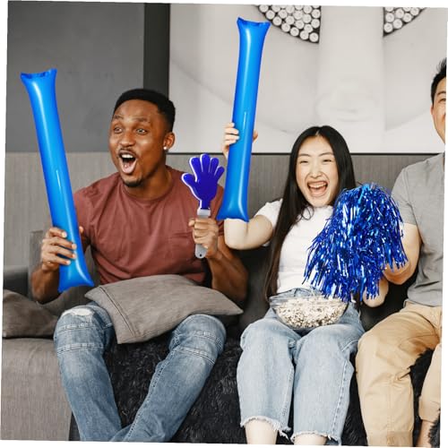 Bâtons bruyants de cheerleading et pompons bleus d'animation