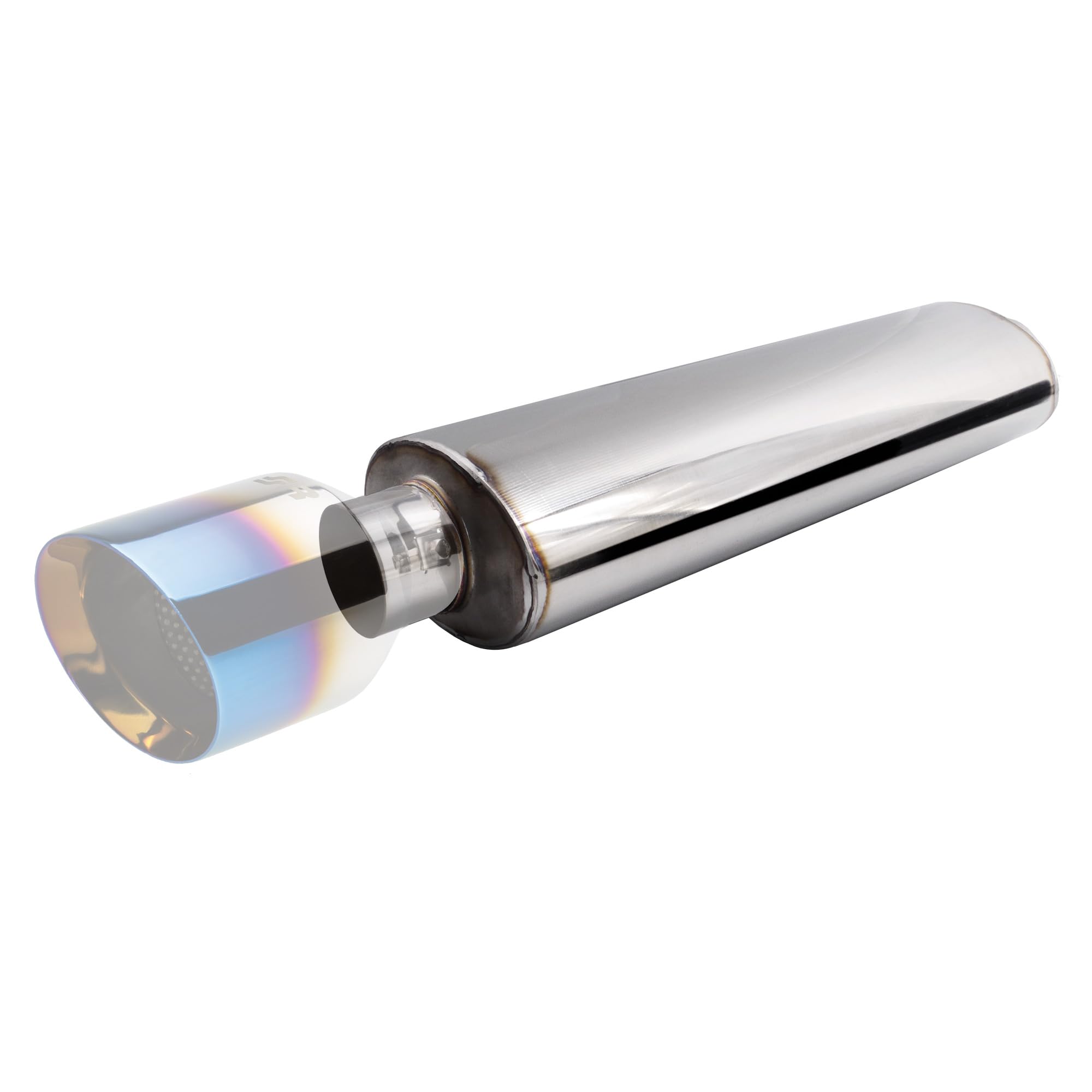 Simoni Racing ESR6 - Silenciador deportivo universal, salida redonda recta, silenciador recto para auto de acero inoxidable, longitud 550 mm