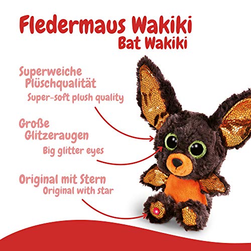 NICI Glubschis: Das Original – Glubschis Halloween Fledermaus 15 cm I Kuscheltier Fledermaus mit großen Augen I Flauschiges Plüschtier mit Glitzeraugen ab 0 Monaten I braun / orange – 46305