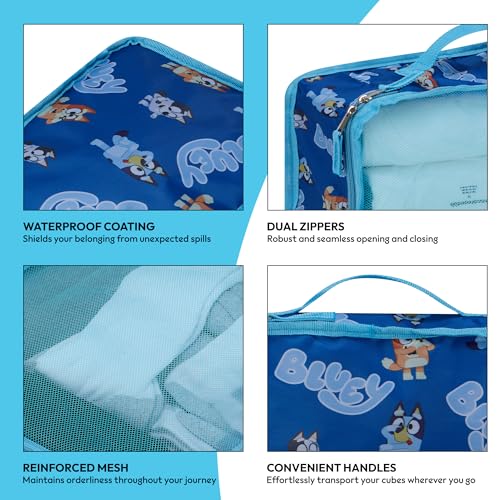 Bluey Bingo Packing Cube Set - Bluey Bingo Bandit, Chilli, Stripe, Trixie - 5 Piece Packing Cube Travel Essential - Luggage Organizer Set - For Kids,Teens,Adults3