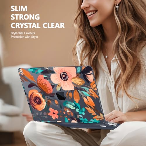Lepeoac Case for MacBook Air 15 Inch 2026-2023 Release M5 A3448 M4 A3241 M3 A3114 M2 A2941, Hard Shell with Screen Protector & Keyboard Cover, Compatible with Touch ID, Florals Pattern by Lepeoac - Image 9