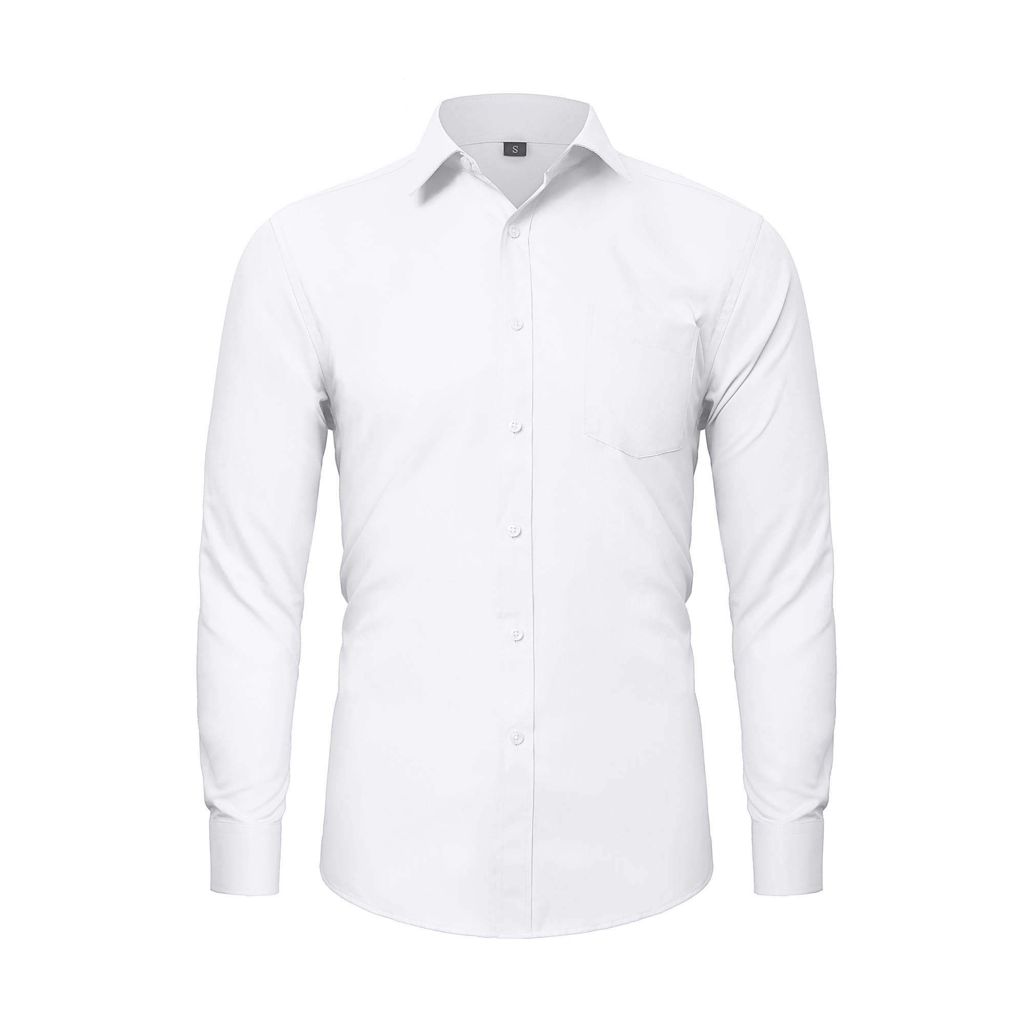 LUPURTY Mens Shirts Long Sleeve Regular Fit for Wedding Prom Business Casual Button Up Dress Shirt for Men