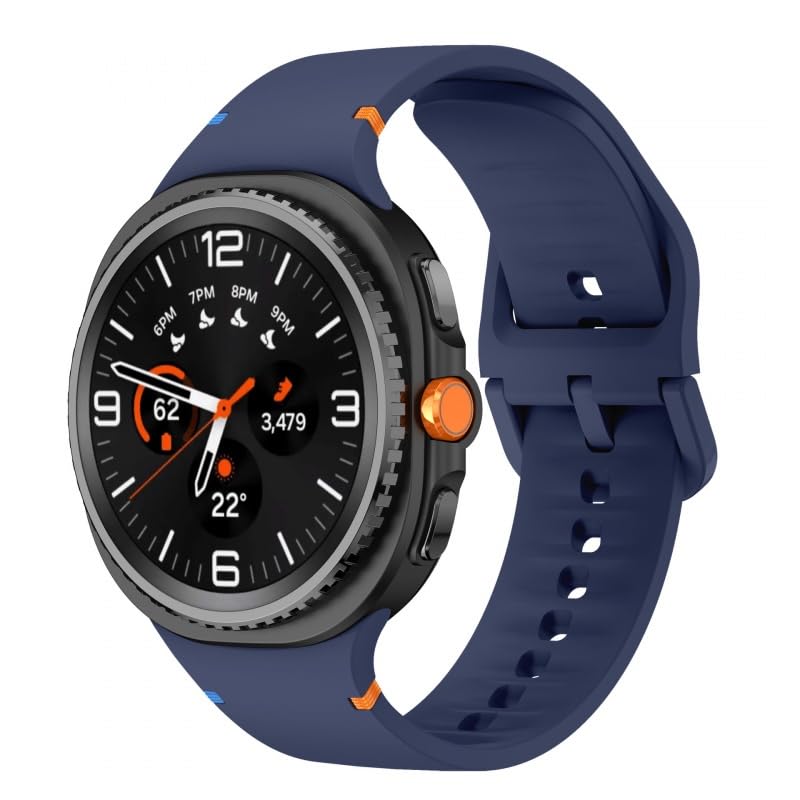 Image of YODI Strap Bands Compatible With Samsung Galaxy Watch 8 40mm 44mm /Watch 8 Classic 46mm Band,silicone strap with stitching Design Wristband for Galaxy Watch 8 /8 Classic Small /Large Size