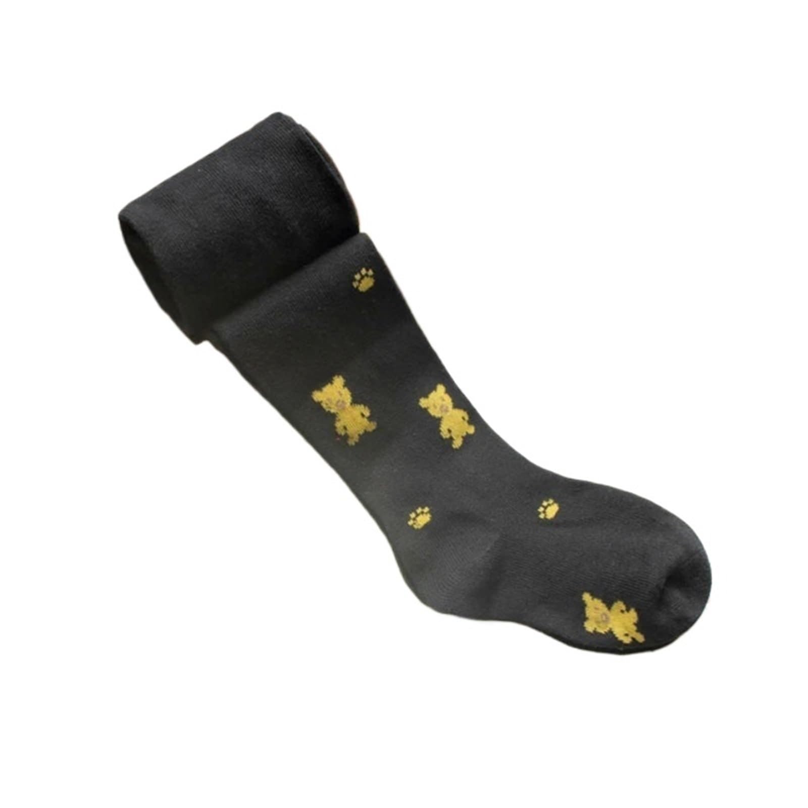 Pantimedias de Oso Lindo for niños de otoño y Primavera for niñas – Medias de algodón con Dibujos Animados for niños (2-6 años)(Black,S)