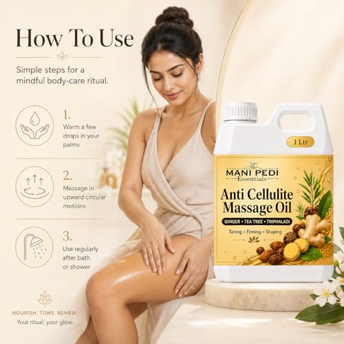 Image of TMPE Anti Cellulite Shape-Up Slimming Massage Oil with Natural power of Triphaladi, Ginger & Tea-Tree Oils - 1Ltr