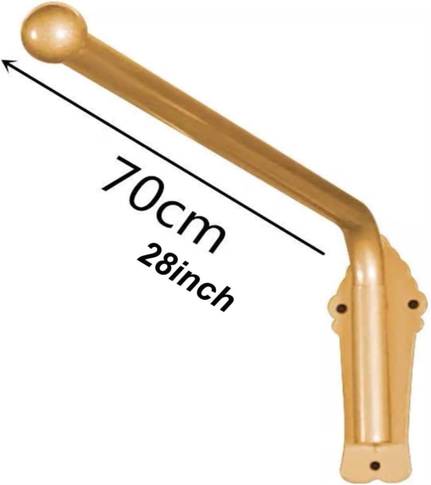 Tringle à rideaux robuste avec embouts dorés – Tringle à rideaux mobile pour cuisine, salle de bain et vitrines de magasin – Idéale pour les traitements de fenêtre élégants