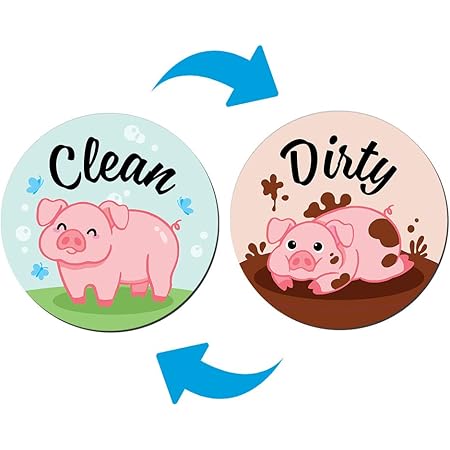 Amazon.com: WIRESTER 3.5 inch Clean Dirty Sign Double-Sided Magnet Flip ...