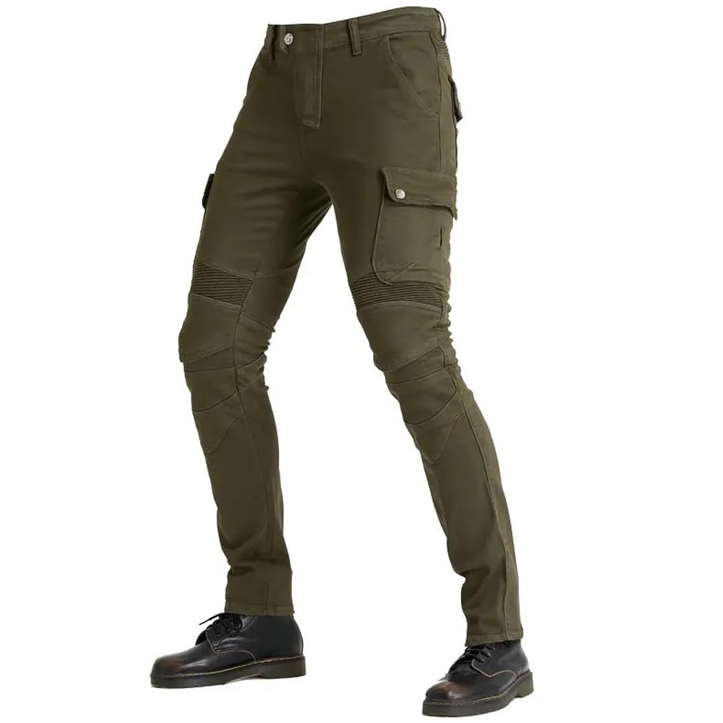 Męskie Moto Jeans Spodnie Dżinsy Motocyklowe Ochronne z Aramidową Podszewką Ochronną