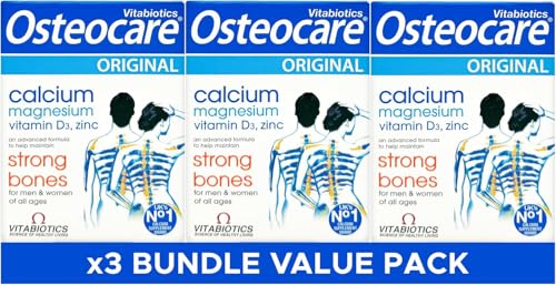 Osteocare Original 30 Tablets | Health Formula with Calcium Magnesium Vitamin D & Zinc | Advanced Formula to Help Maintain Strong Bones | for Men & Women - All Ages | Value Pack of 3
