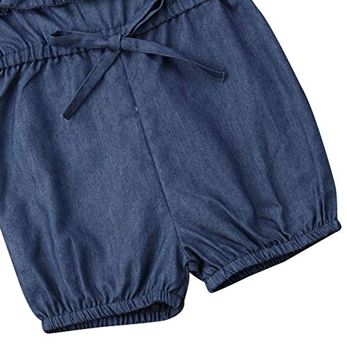 BAOBAOLAI Macacão de brim para bebês meninas Roupas de verão com babados e manga