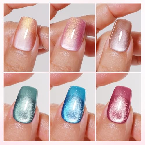 Set de esmalte de uñas gel Cat Eye 10ml 6 colores miniatura 5